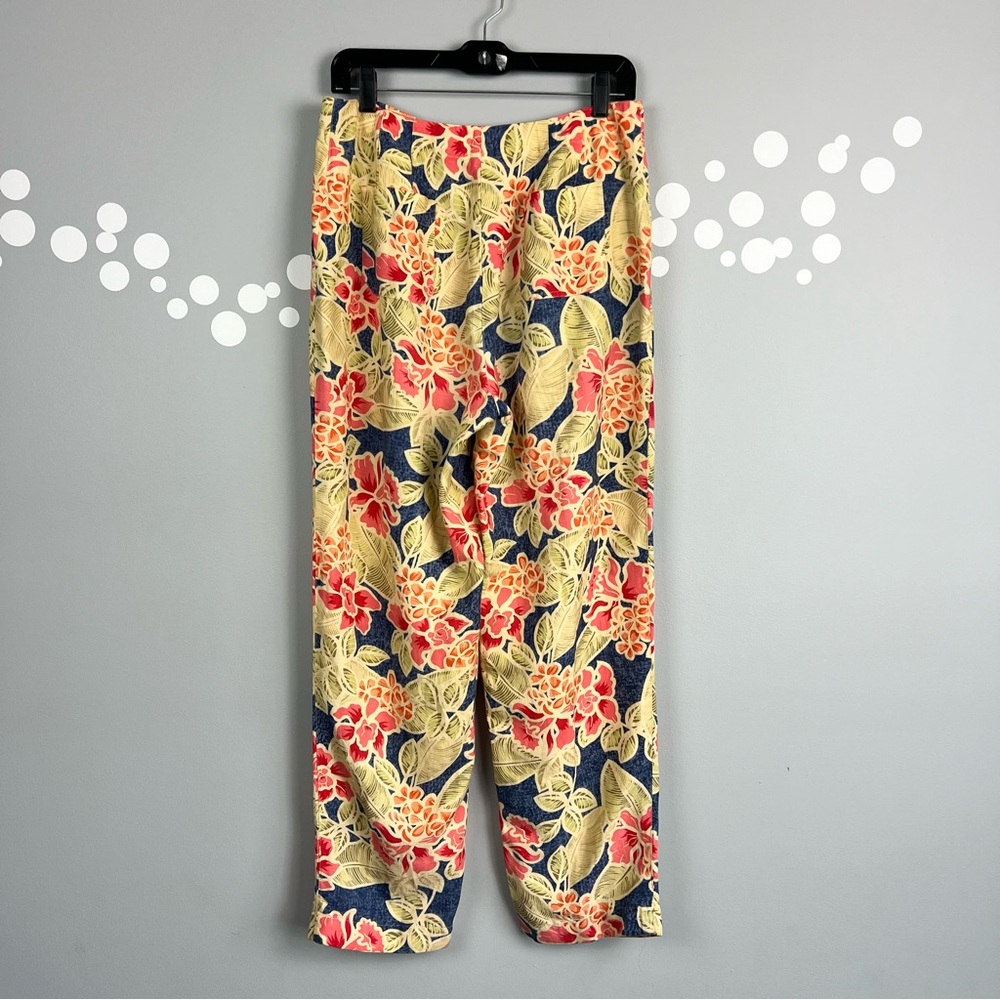 Talbots Tropical Floral Botanical Pants Size 8 - Picture 6 of 8